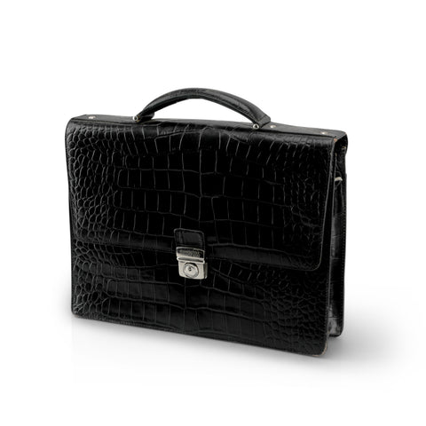 Black Embossed Alligator Bag