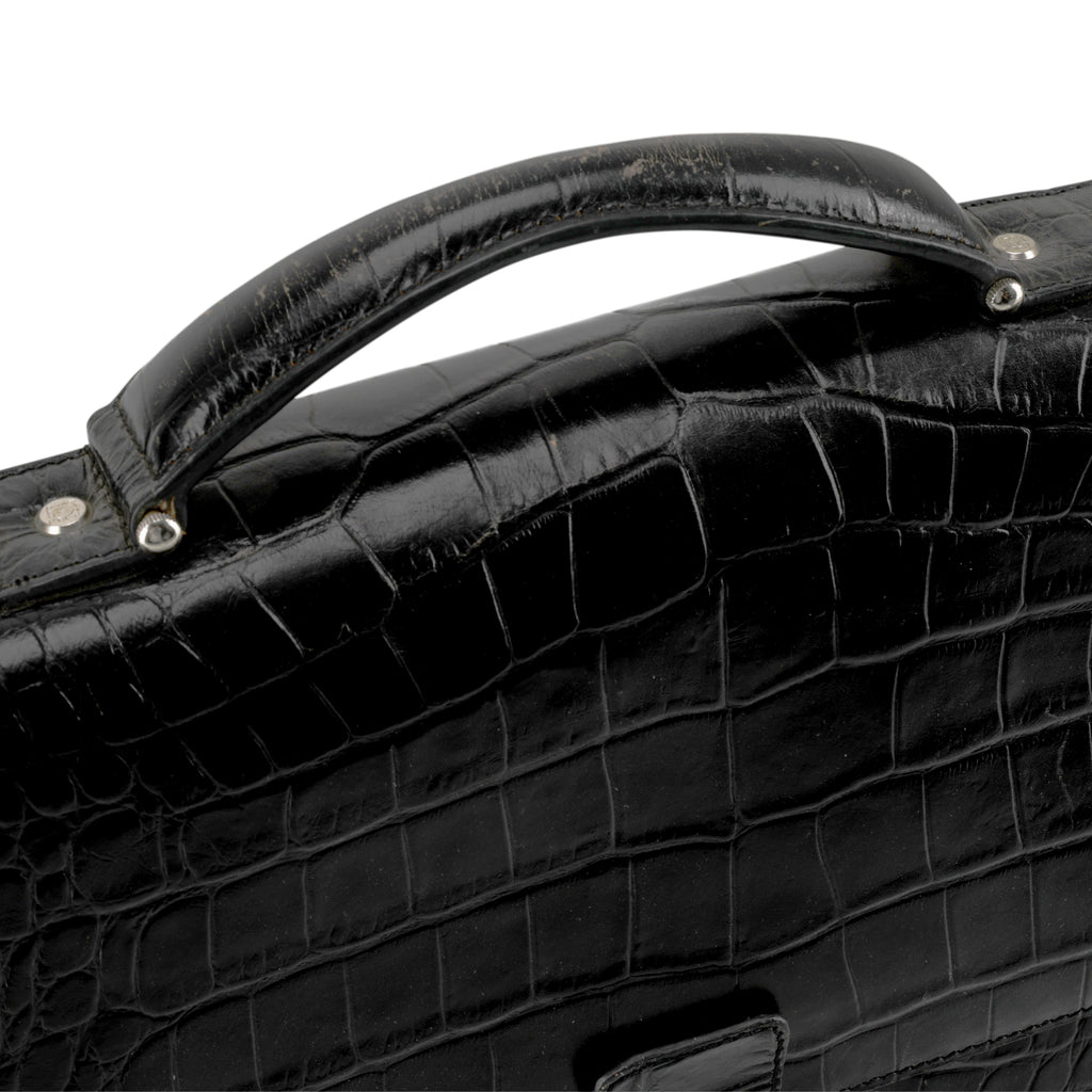 Black Embossed Alligator Bag