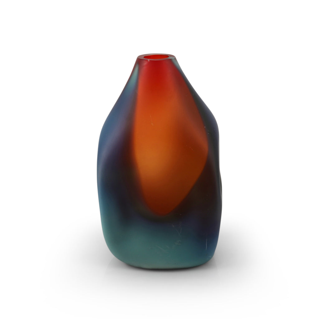 Multi-Colored Glass Ombre Bulbous Vase (A+D)