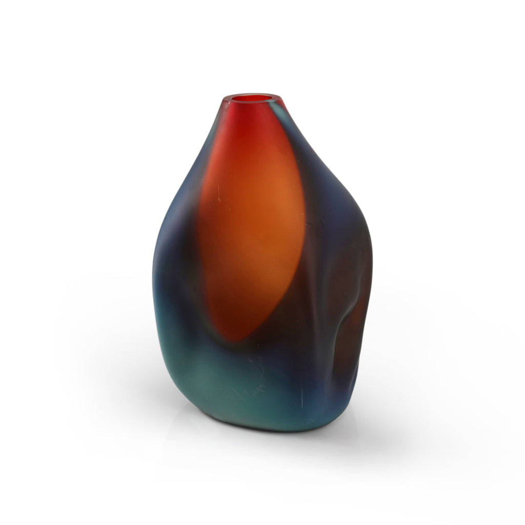 Multi-Colored Glass Ombre Bulbous Vase (A+D)
