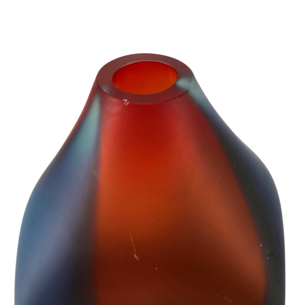 Multi-Colored Glass Ombre Bulbous Vase (A+D)
