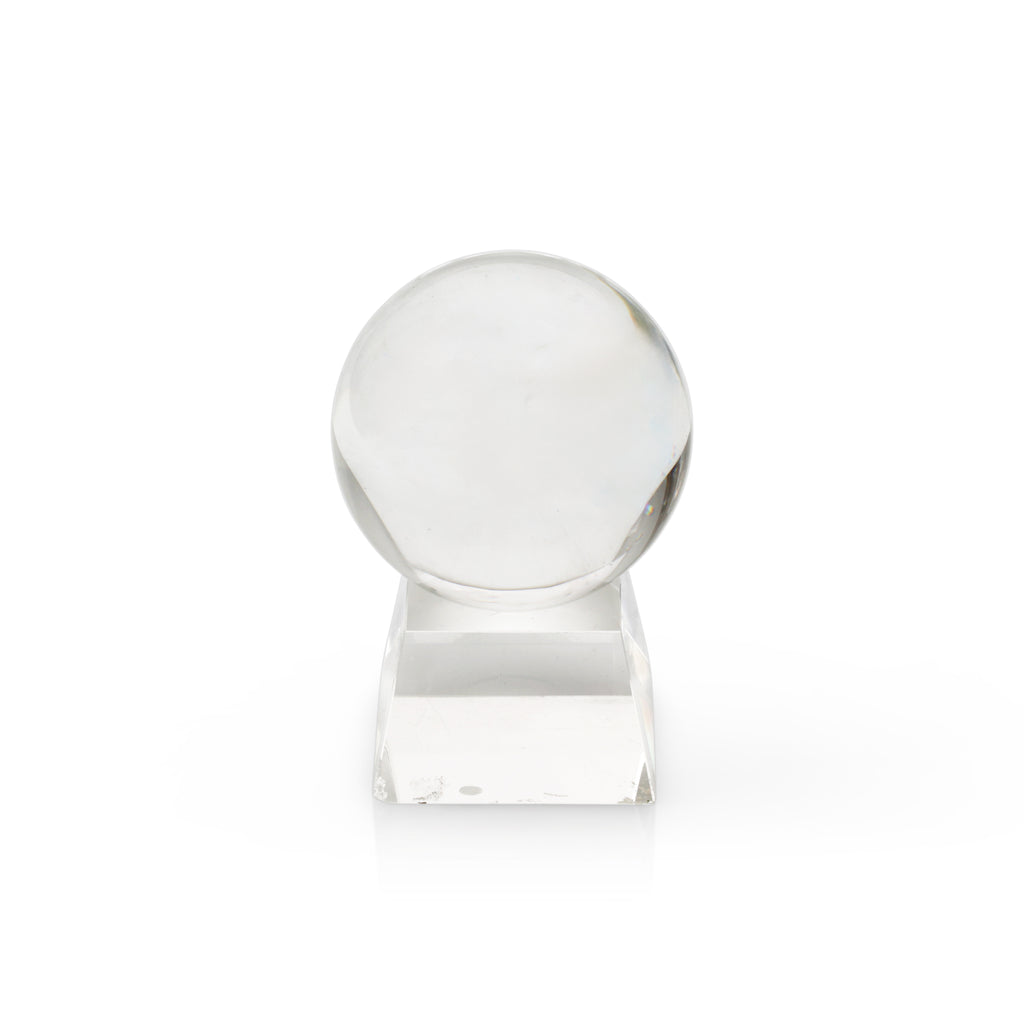 Clear Glass Sphere on Square Base (A+D)
