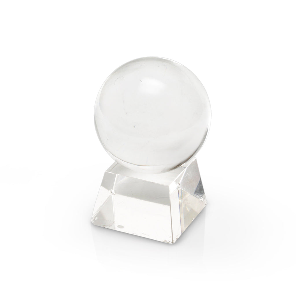 Clear Glass Sphere on Square Base (A+D)