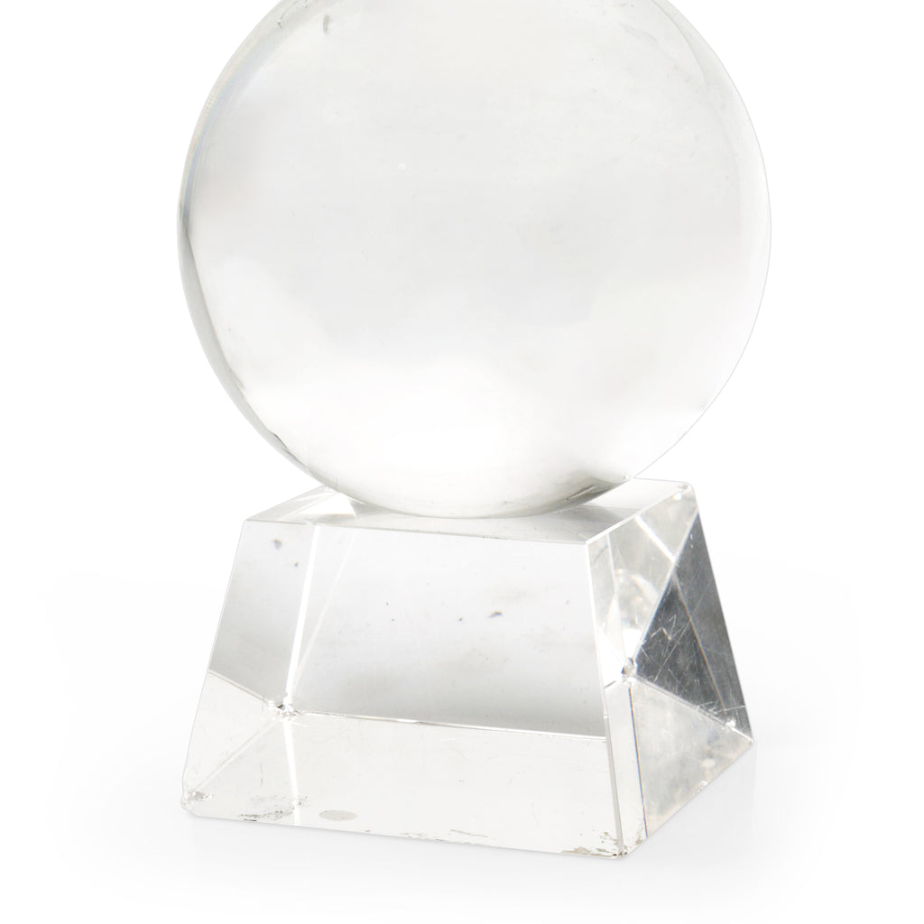 Clear Glass Sphere on Square Base (A+D)