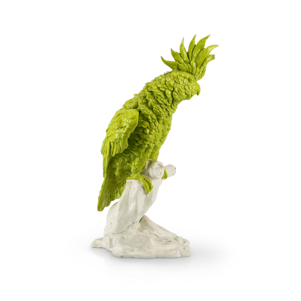 Lime Green Bird on White Stand (A+D)