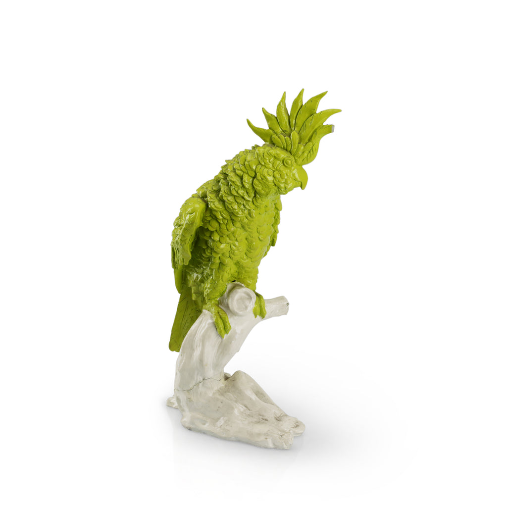 Lime Green Bird on White Stand (A+D)