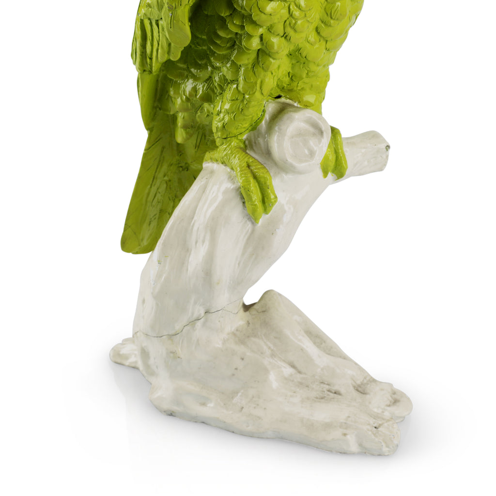 Lime Green Bird on White Stand (A+D)
