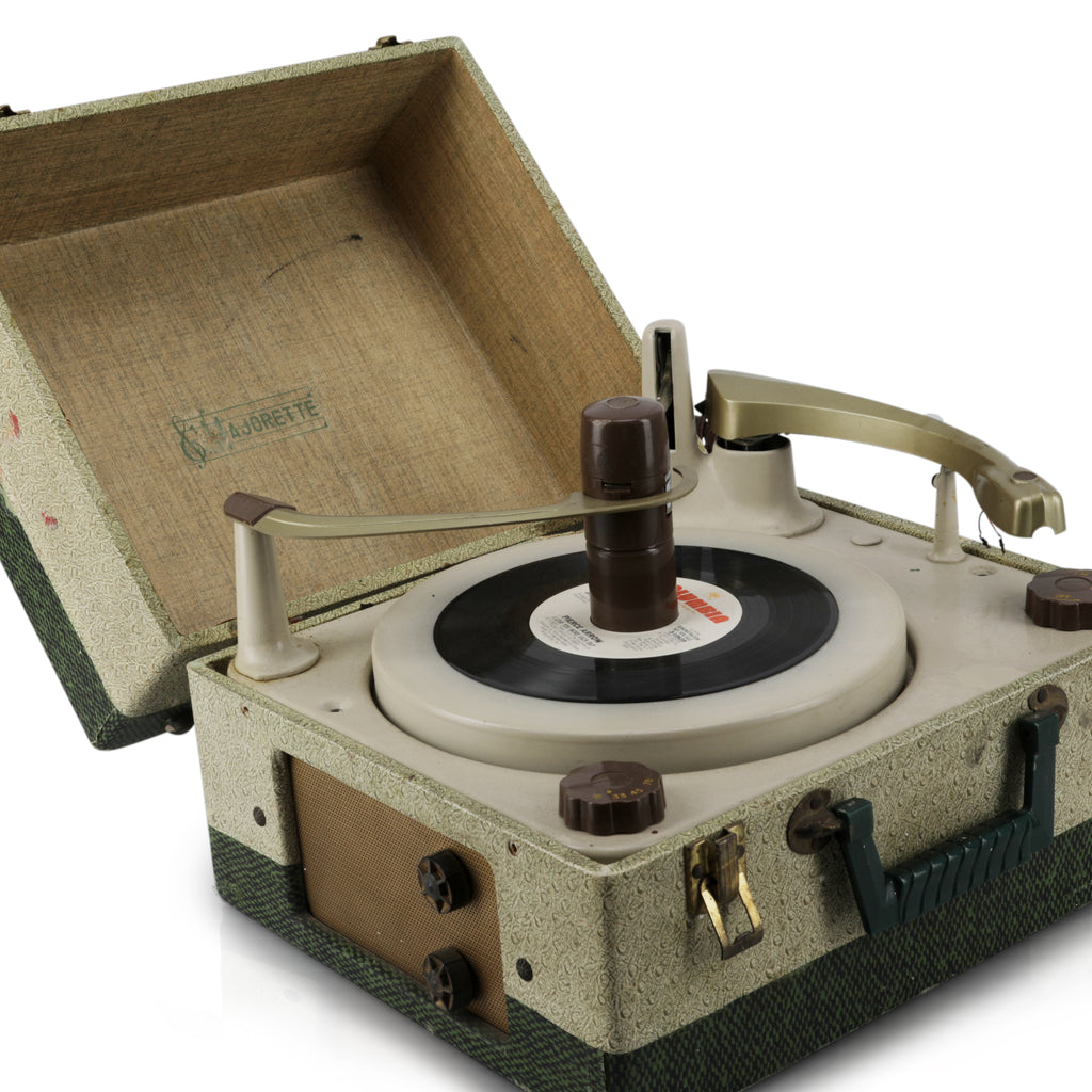 Vintage Turntable in Green Case