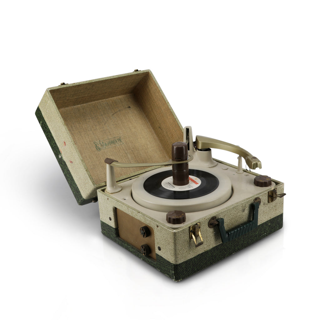 Vintage Turntable in Green Case