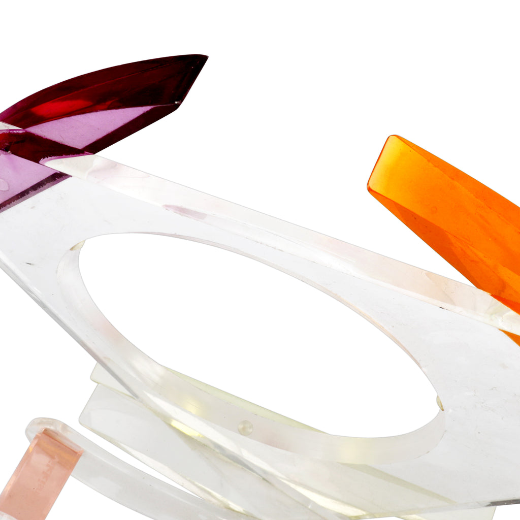 Orange Purple Acrylic Table Sculpture (A+D)