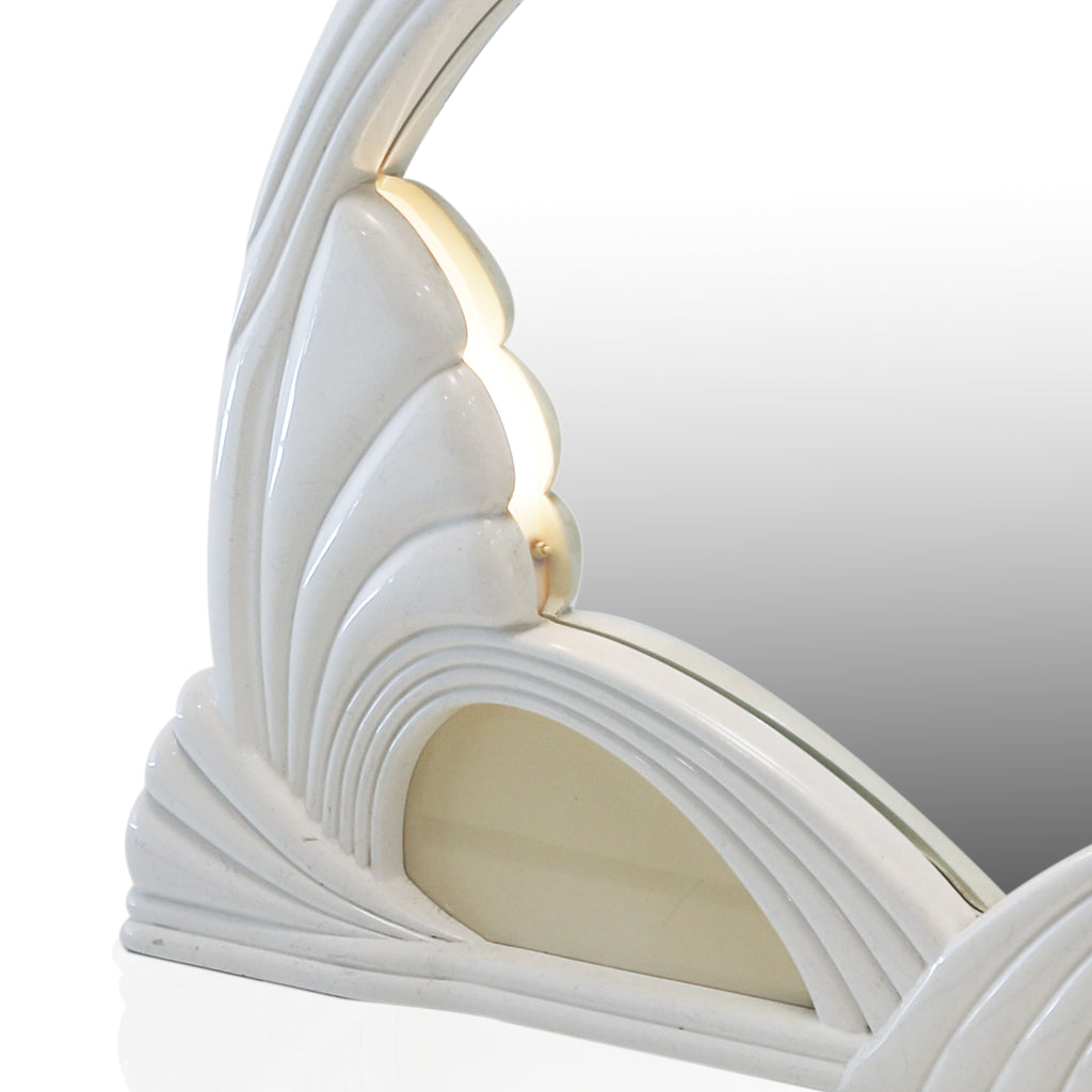 White Cream Swan Deco Table Mirror