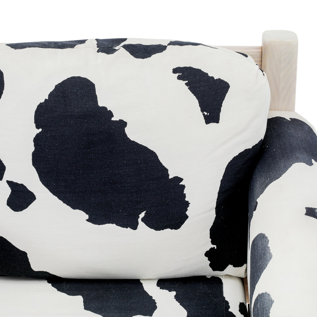 Light Wood Cow Print Lounge Chair
