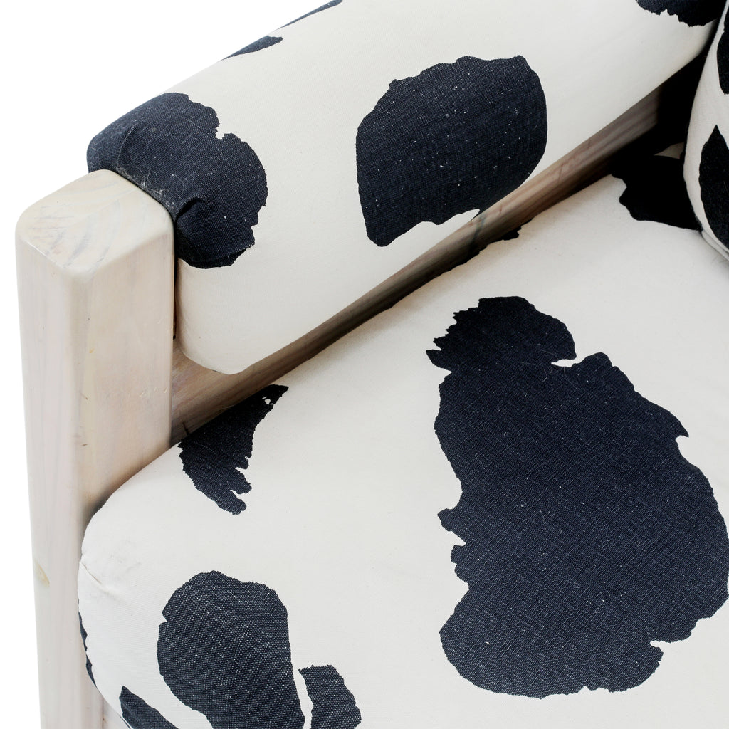 Light Wood Cow Print Lounge Chair