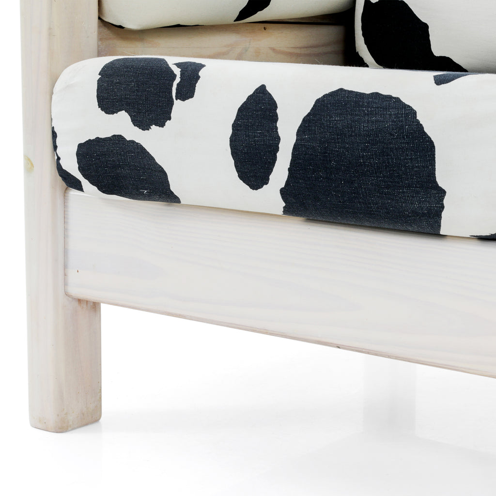 Light Wood Cow Print Lounge Chair
