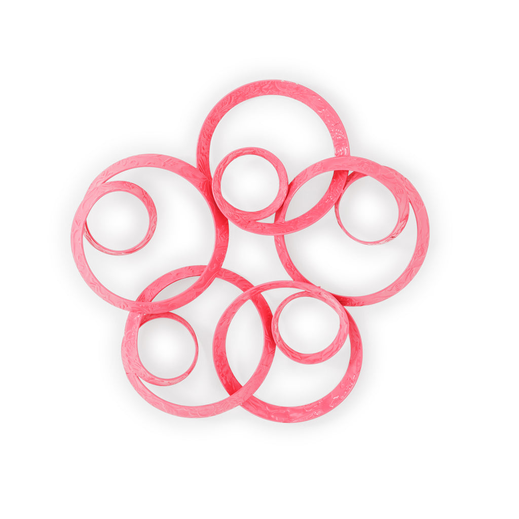 Pink Metal Circles Wall Art