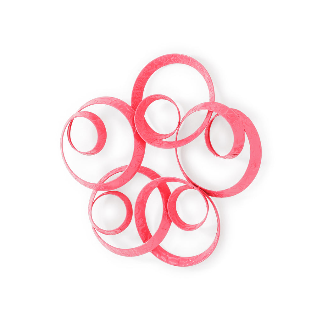 Pink Metal Circles Wall Art