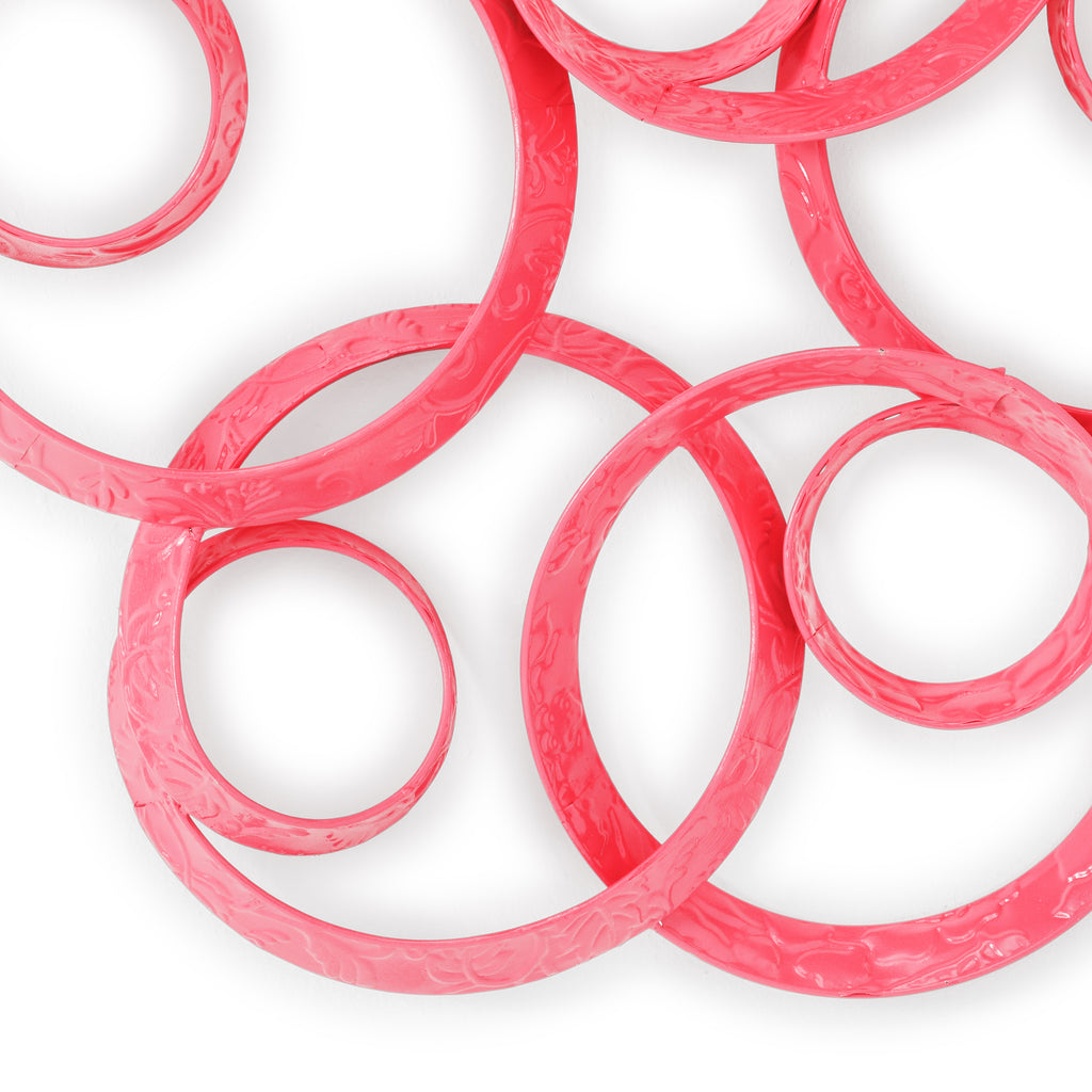 Pink Metal Circles Wall Art