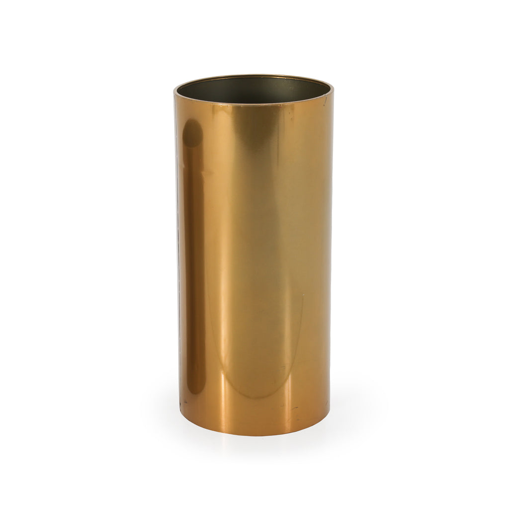 Tall Gold Cylinder / Trash Can