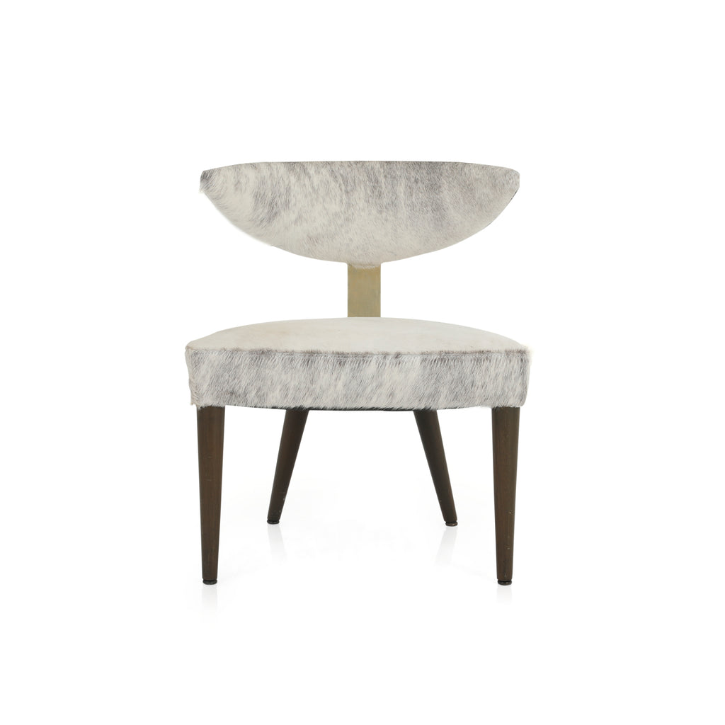 Grey & Black Faux Fur Accent Chair