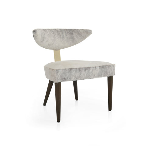 Grey & Black Faux Fur Accent Chair