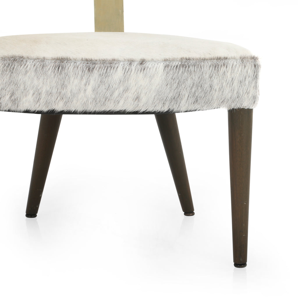 Grey & Black Faux Fur Accent Chair