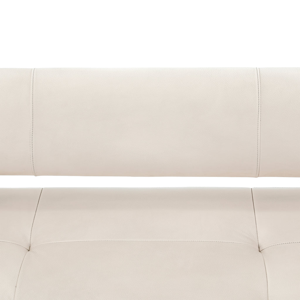 Cream Leather Floating Back Sofa