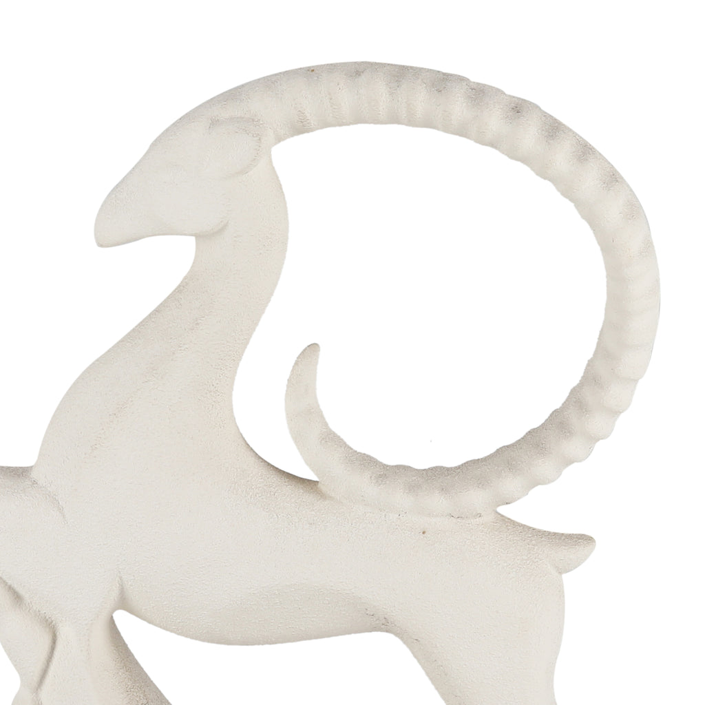 White Stone Antelope Table Sculptures