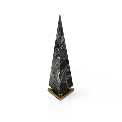 Black / White Swirl Spire w/ Gold Base (A+D)