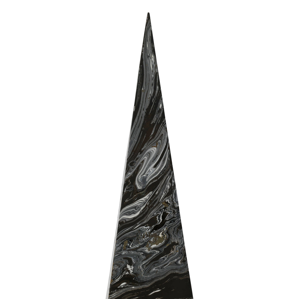 Black / White Swirl Spire w/ Gold Base (A+D)
