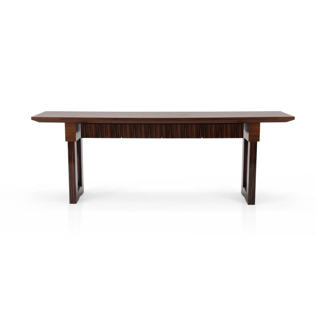 Large Brown / Black Executive Console Table