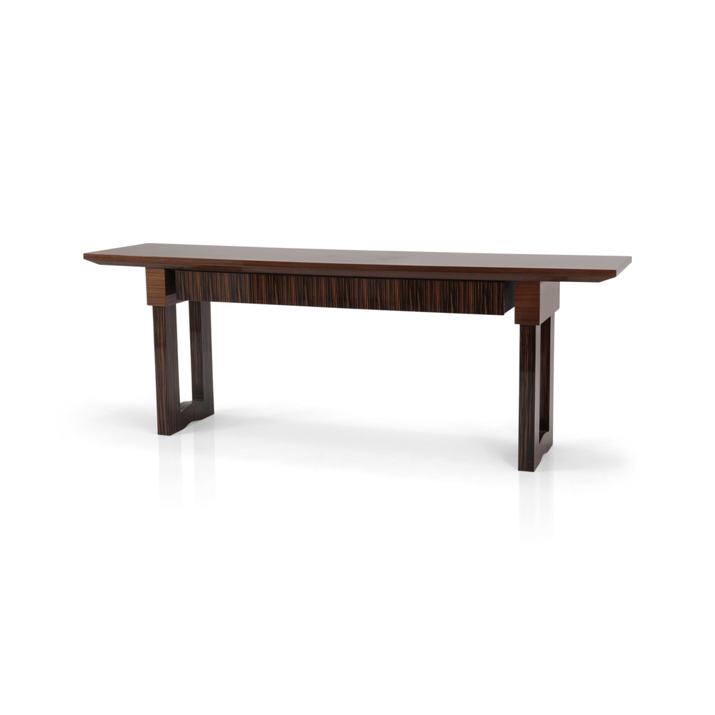 Large Brown / Black Executive Console Table