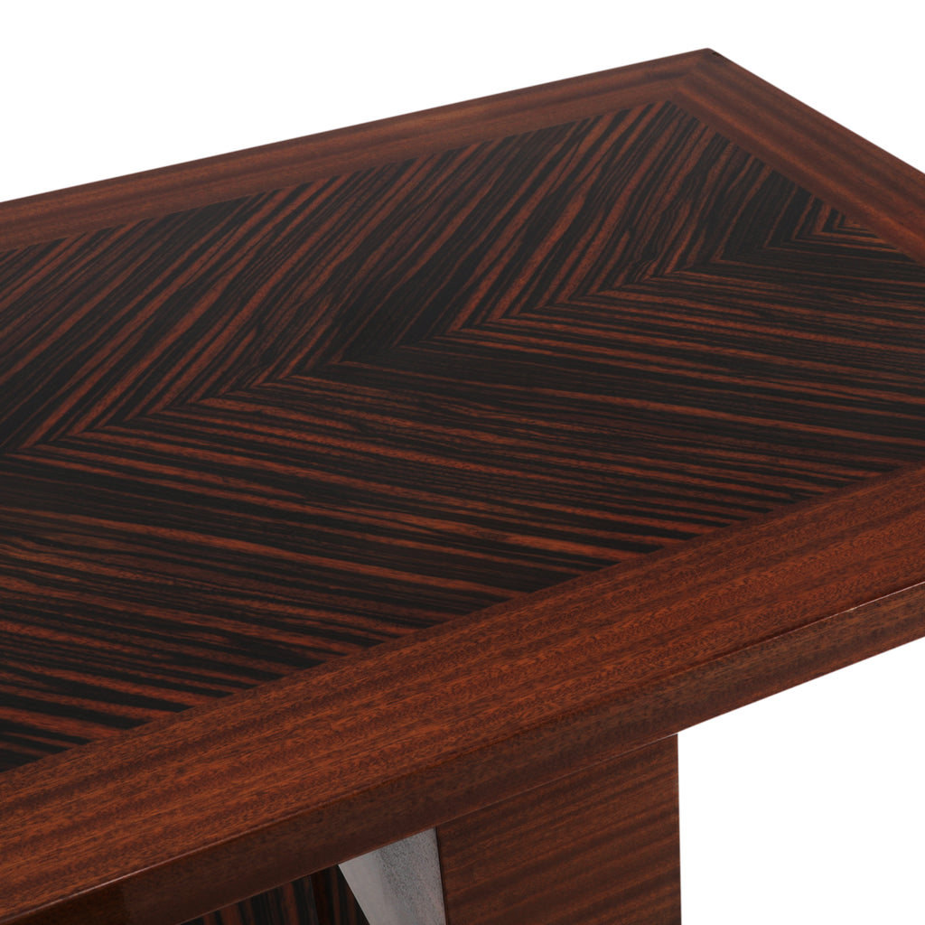 Large Brown / Black Executive Console Table