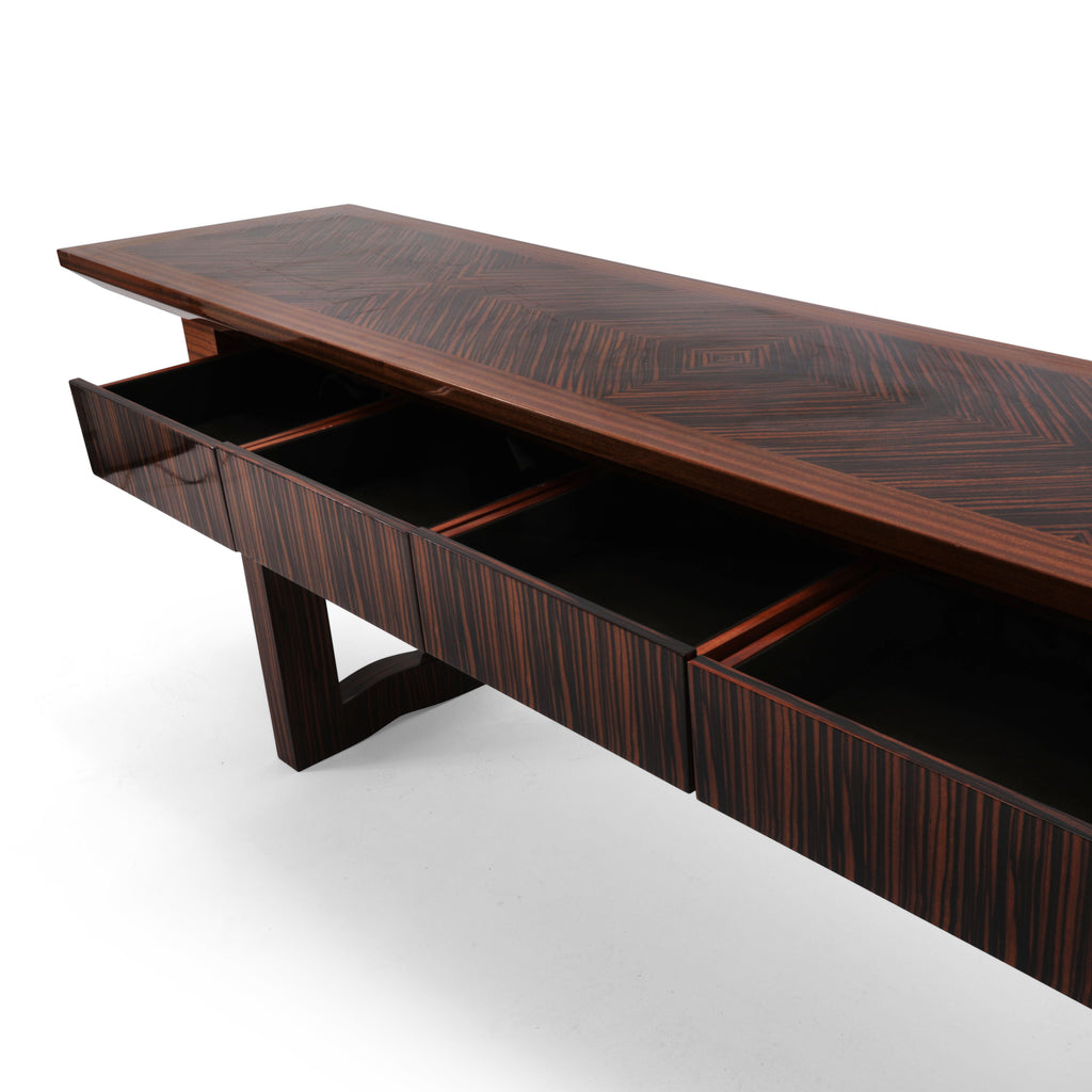 Large Brown / Black Executive Console Table