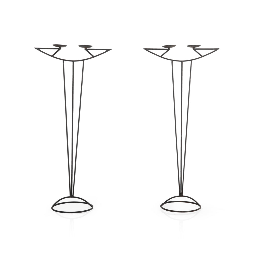Black Metal Standing Candle Holders