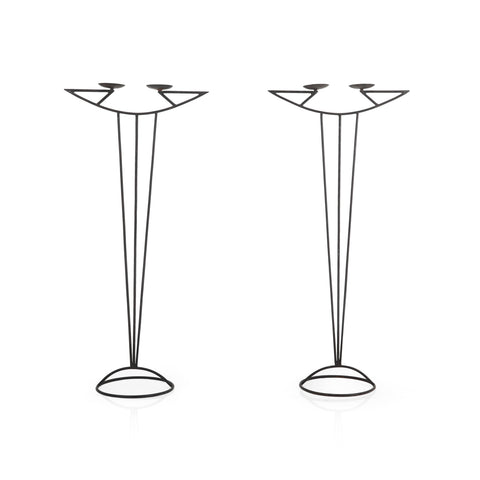 Black Metal Standing Candle Holders