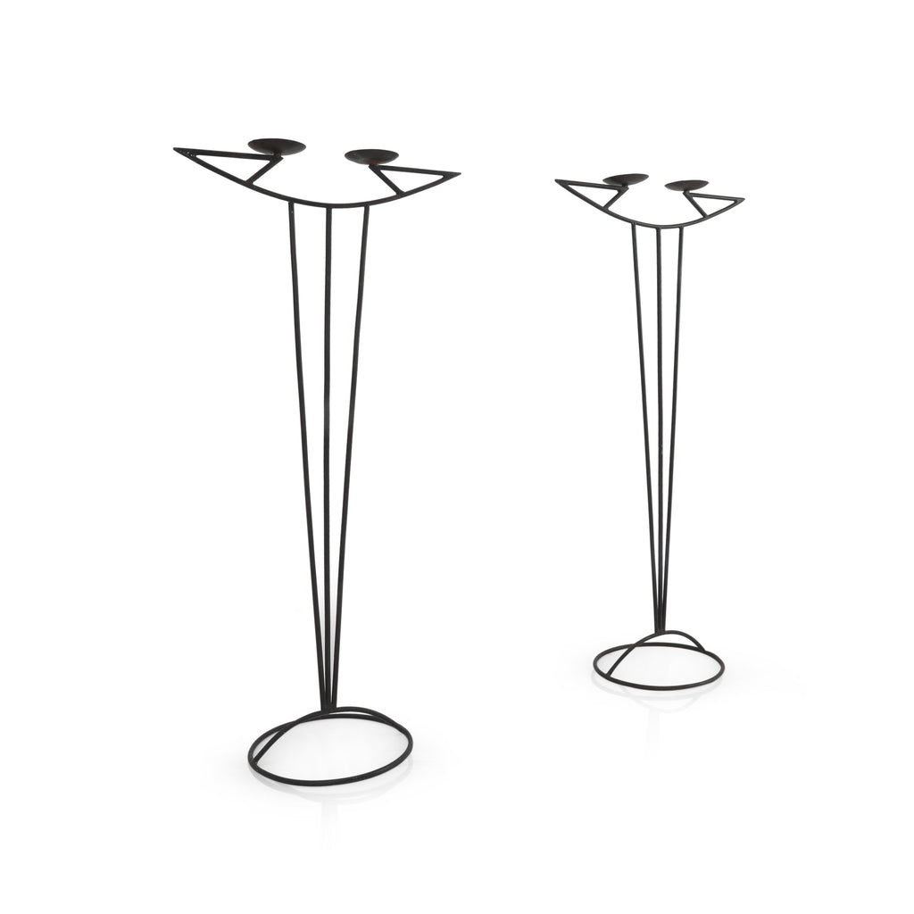 Black Metal Standing Candle Holders
