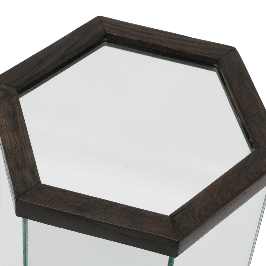 Mirrored Hexagonal Pedestal - Small