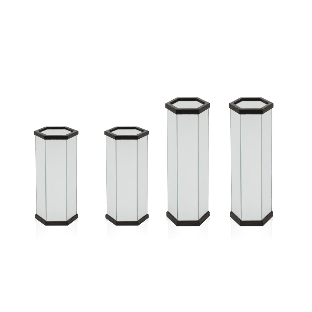 Mirrored Hexagonal Pedestal - Small