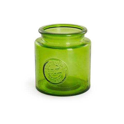 Green Glass Embossed Vase