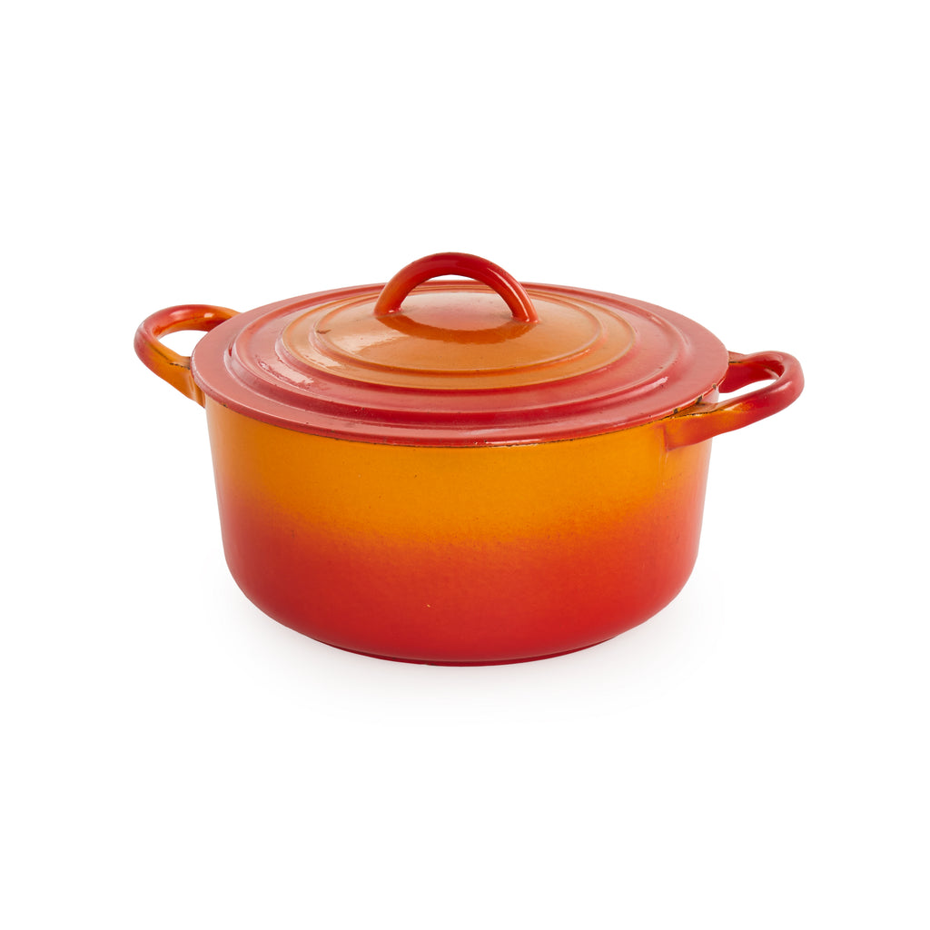 Red-Orange Pot with Lid