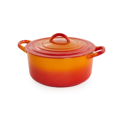 Red-Orange Pot with Lid