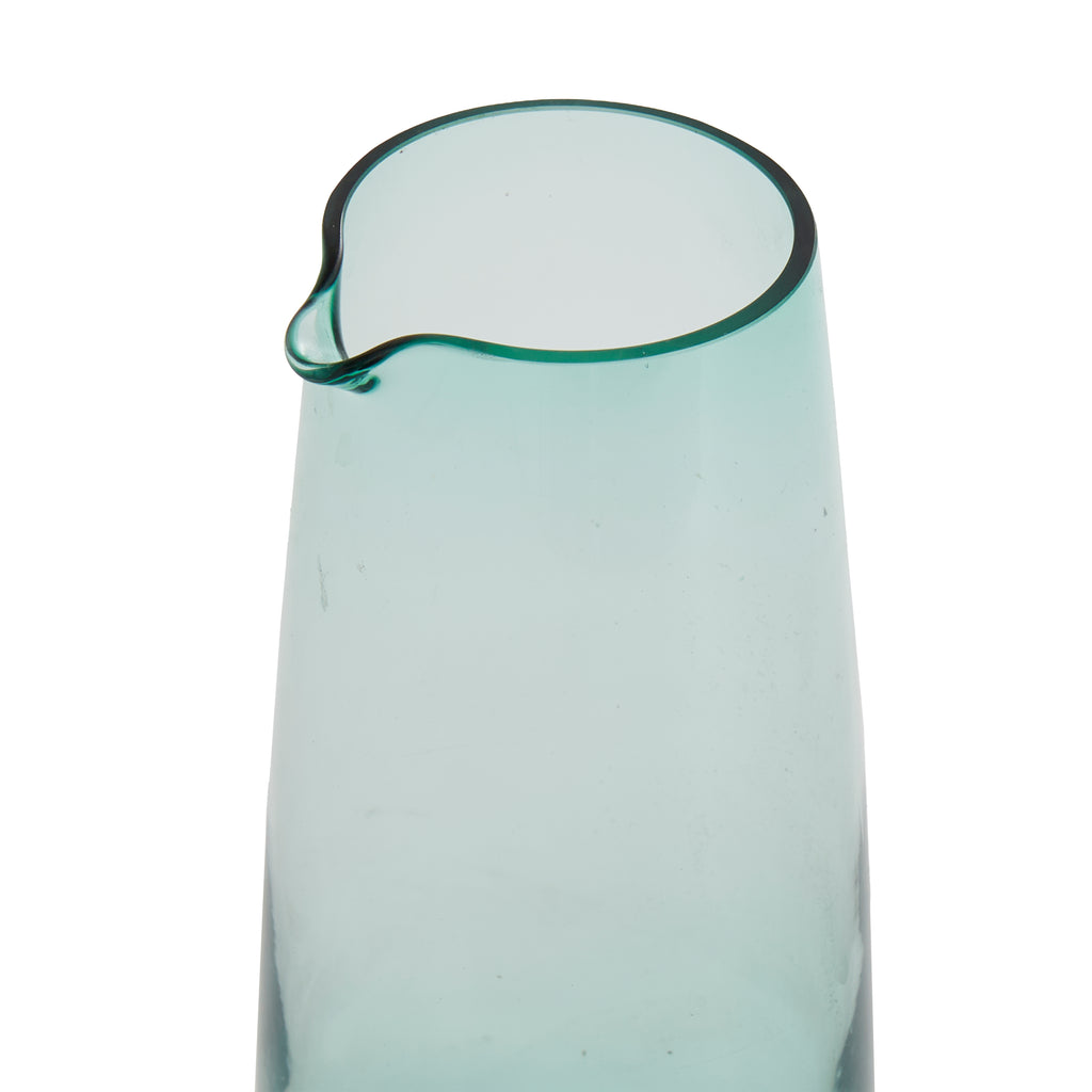 Turquoise Glass Pitcher