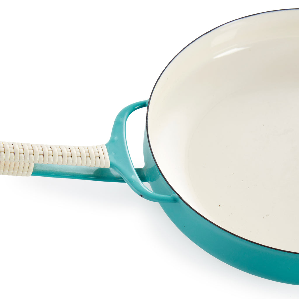 Aqua Mid Century Metal Frying Pan