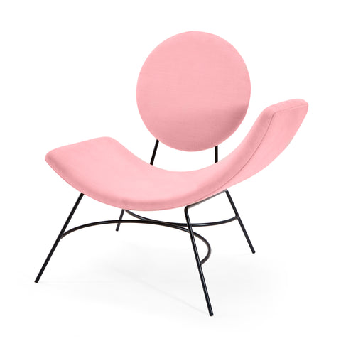 Pink Velvet Elroy Modern Left Arm Lounge Chair