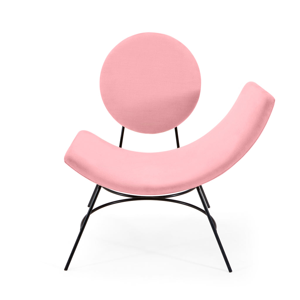 Pink Velvet Elroy Modern Left Arm Lounge Chair