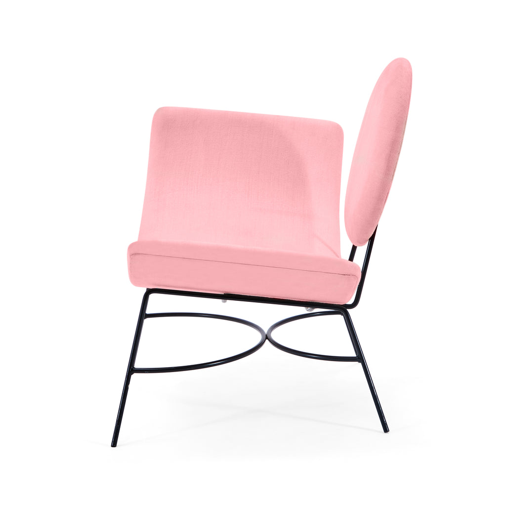 Pink Velvet Elroy Modern Right Arm Lounge Chair