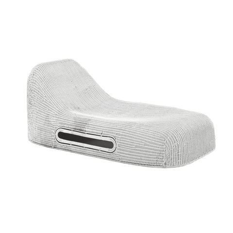 Off-White Huge Rattan Outdoor Chaise Lounge