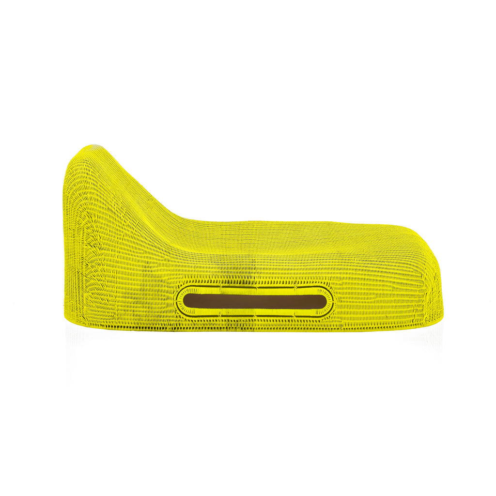 Yellow Huge Rattan Outdoor Chaise Lounge