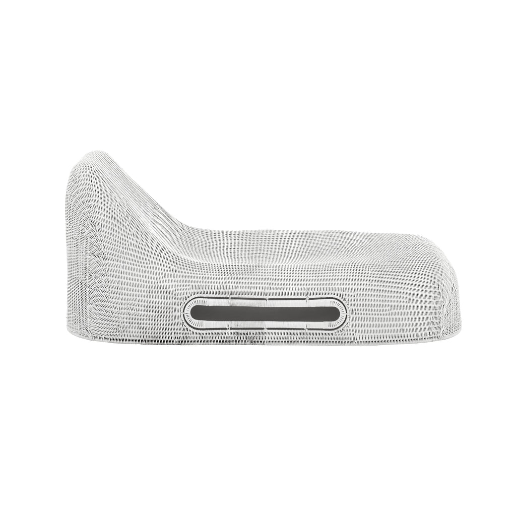 Off-White Huge Rattan Outdoor Chaise Lounge
