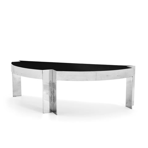 Black and Chrome Half-Circle Leon Rosen Desk